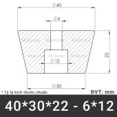 Đế cao su giảm chấn loại to dùng làm chân máy tủ kệ có sẵn long đen thép tiêu chuẩn RoHS