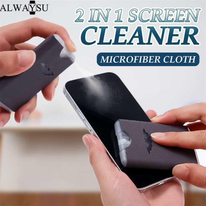 2 in 1 Screen Cleaner Microfiber Cloth Mist Cleaner Screen Cleaner ...