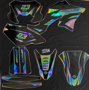 Decal New Dtracker Stiker motor fullbody Hitam Pelangi