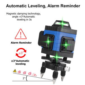 12 / 16 Line Professional Laser Level 4D laser level for construction 360°Rotary  Automatic Leveling Green light LED Display Measurement Tool With Tripod Indoor and outdoor Waterproof laser level for flooring laser automatic self-level level self leveling