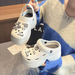 [Free Shipping] Non-slip indoor and outdoor beach high-heeled slippers for women closed-toe new summer model 9CM thick-soled clogs