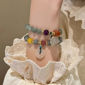 New Chinese safety buckle lotus pod stacked bracelet light luxury niche exquisite high-end bracelet natural small fresh jewelry