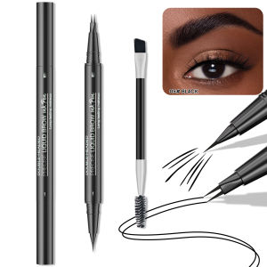 Curved Eyebrow Pen - Eyebrow Pencil Brow Pencil 2-in-1 Dual-Ended Microblading Eyebrow Pen