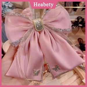 Heabety  Vải Rhinestone Pha Lê Kẹp Tóc Bướm Lưới Bow Clip Tóc Mùa Xuân Clip Cho Phụ Nữ Hàn Quốc Phong Cách Thời Trang Phụ Kiện Tóc