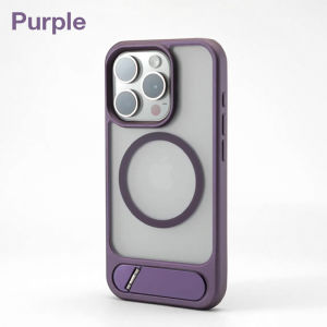 Sanptoch Magnetic Invisible Stand Phone Case For iPhone 16 / 15 / 14 / 13 Pro Max For MagSafe Matte Translucent Hard Back Cover For iPhone 16 15 14 Plus Military Drop Protection Casing with Alloy Holder