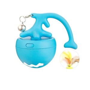 GBDSVD Automatic Electric Cat Teasing Toy Ball Bite Resist Motion Activate Interactive Cat Toy Self-hi Relieve Boredom Fish Bone Spinning Ball for Cats Training