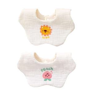 Newborns Saliva Towel Petal Feeding Bib Cotton Burp Cloths Baby Drooling Apron for Toddlers Infant 360 Degree Rotating