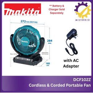 Makita DCF102ZX1 Corded & Cordless Table Fan. Dual function. Portable. Strong Blow. Children Safe. DCF102 DCF203 DCF301 Stand Fan.