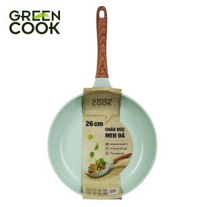 Chảo đúc đáy từ chống dính 7 lớp Green Cook GCP06 men đá xanh ngọc sâu lòng 20cm/24cm/26cm/28cm