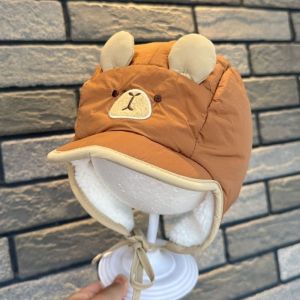 CHUAN Ấm áp Mũ len mùa đông cho trẻ em. Đồ chơi thú bông Đã được làm dày Mũ len cho trẻ sơ sinh  Gấu Mũ len cho bé Dành cho bé trai.
