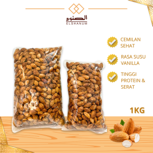 Kacang Almond Matang Rasa manis caramel 1kg - Roasted Kacang Arab Kacang Almon Panggang