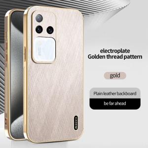 Case for vivo V30 Pro V30 5G Golden Threads and Silver Brocade Back Cover Electroplated Frame Precision-Cut Camera Protection Ultra-Thin Shockproof Design