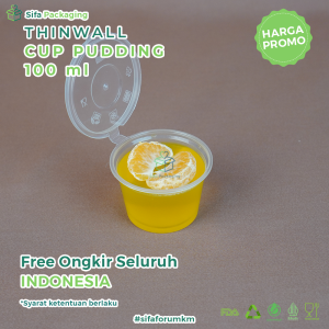 [PACK] Thinwall Cup Puding 100ml Tempat Klip Sambal Selai Eskrim  Sauce Cup Container Wadah Plastik