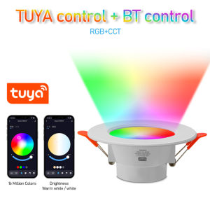【Bahagiha】Tuya Bluetooth-Compatible LED Downlight Zigbee Bulb LED Spot LED Lamp Recessed Round Light Smart Home Luminaire RGB Dimmable Downlight 110V 220V 10/15w