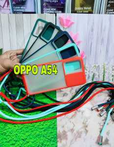 OPPO A54 4G CASING SOFT CASE DOVE SLIDING CAMERA PLUS TALI LAYNARD MODEL TERBARU - PGC SHOP