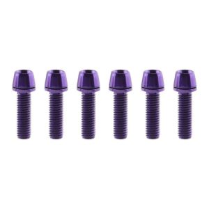 BLACKON 6pcs/set Mạ titan Vít tay lái xe đạp Thép không gỉ M5 17mm Bu lông kẹp phanh đĩa xe đạp Bu lông pô-tăng xe đạp Nâng thân Vít thân xe đạp Ghi đông xe đạp