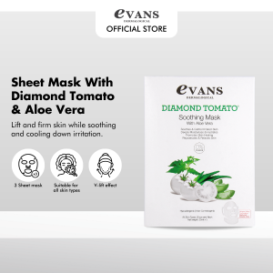 Evans Dermalogical Diamond Tomato Soothing Mask with Aloe Vera (3pcs)