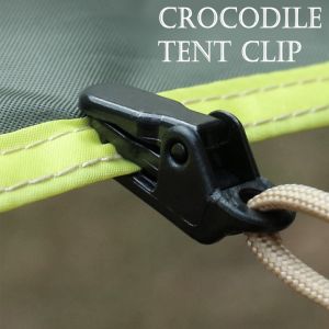 4pcs Crocodile Mini Tent Clip Set Plastic Outdoor Camping Clamp Wind Rope Awnings Canopy Accessories Tarp Awning Clamps