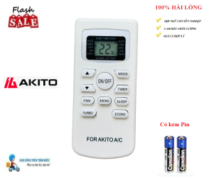 Remote Điều khiển thay thế điều hòa Akito 1&2 chiều Inverter - Hàng loại tốt chất lượng theo máy Tặng kèm Pin!!!
