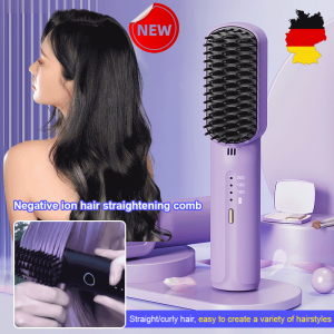 【✨Ready Stock✨】 [Negative ions do not hurt hair] Portable Cordless Mini Hair Straightening Comb/Premium Quality Hair Straightener Comb Hair 便携无绳迷你直发梳