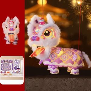 LINSBAYWU Ancient Style Lion Dance Lantern Waterproof Cartoon Luminous Lantern Traditional Handmade LED Lantern Toys Chinese New Year
