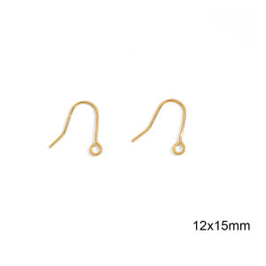 10-20pcs 18K Gold Earring Components Hooks Round French Hook Ear Wire Findings for DIY Earring Jewelry Findings Making Accessories