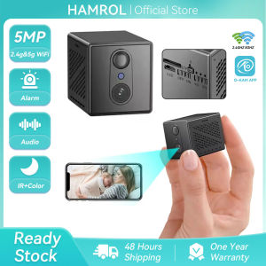 Hamrol 5MP Mini Indoor WiFi Camera 5G Hz Built-in 2400mAh Rechargeable Battery 5X Zoom CCTV  O-Kam Pro