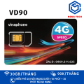 Sim nghe gọi Vinaphone gói VD90 ưu đãi 1GB/ Ngày (30GB/tháng)+ miễn phí gọi nội , ngoại mạng - Phí chỉ 90k/ tháng, Lỗi 1 đổi 1 . FREESHIP - CHƯA KÍCH HOẠT.. 