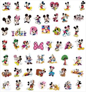 50PCS Mickey Mouse Stickers Disney Cartoon Animated Mickey Doodle Laptop Skateboard Stickers Kid Toys