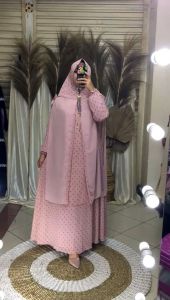 REALPICT COD GAMIS SYARI POLKA KODE 09 FREE HIJAB / KHIMAR BAHAN CERUTY BABYDOLL LD 110 PB 140 TERMURAH TANGAN PERTAMA KONVEKSI BEST SELLER