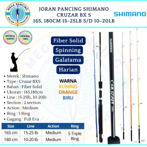 Joran Pancing Shimano Cruzar 165180 cm Fiber Solid 10-20lb15-25lb