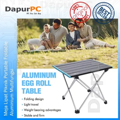 Meja Lipat Portable Piknik Camping Foldable Aluminium Multifungsi