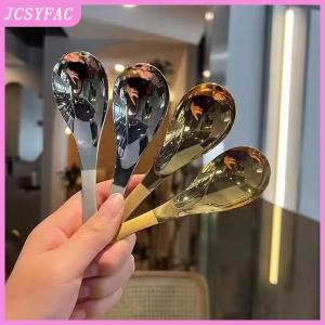 JCSYFAC Stainless Steel Soup Spoons Home Kitchen Ladle Capacity Gold Silver Mirror Polished Flatware For Coffee Tableware