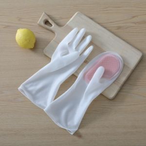 2-in-1 Magic Silicone Dishwashing Gloves Reusable Rubber Gloves Home Kitchen Cleaning Tools