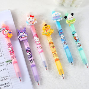【READY STOCK】 Cute Cartoon Ballpoint Pen Press Type Black & Blue Ink Gel Pen Kawaii Stationery for Students 可爱卡通圆珠笔