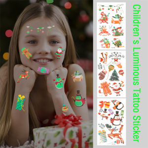 รอยสักชั่วคราวรูปการ์ตูนสติ๊กเกอร์รอยสักคริสต์มาส1/5ชิ้นสติ๊กเกอร์รอยสัก สติ๊กเกอร์รอยสักสติ๊กเกอร์รอยสักเรืองแสงสำหรับงานเลี้ยงปีใหม่