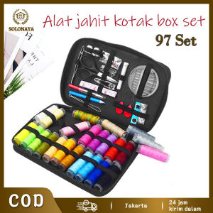 Alat Jahit Kotak Box Set Perlengkapan Benang Jarum Peniti Gunting Meteran Lengkap 97 Set