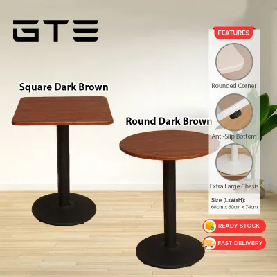 GTE 60cm Round/Square Coffee Table Simple Balcony Dining Table Bar Office Discussion Table - Fulfilled by GTE SHOP