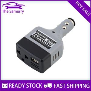 Samurry ✨Hot Sale✨ Bộ chuyển đổi điện thoại di động trên xe hơi Bộ chuyển đổi biến tần Bộ sạc DC 12V 24V sang AC 220V + USB