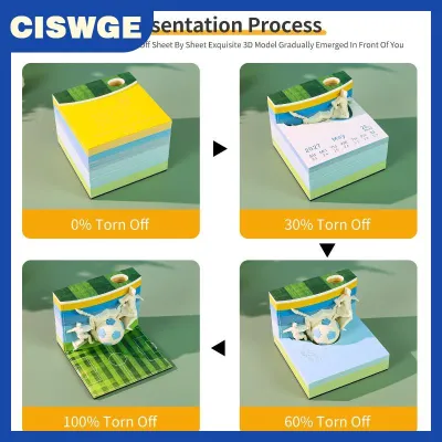 CISWGE Lịch bàn 2027 với khắc giấy 3D xé cho một không gian làm việc phong cách và có tổ chức