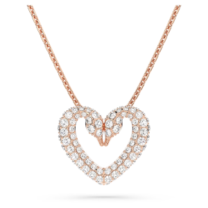 SWAROVSKI Luxury Fashion Una rose gold heart-shaped diamond pendant necklace S925 sterling silver womens fashion necklace