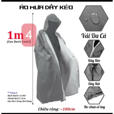 ÁO MƯA KHOÁ KÉO TỔ ONG DA CÁ SIÊU BỀN HÀNG CAO CẤP ĐI MỘT NGƯỜI ĐA DẠNG MÀU SẮC 1 LỚP CHỐNG THẤM