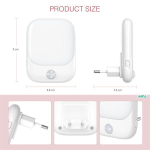ORIA Plug in Night Light 2 PCS Night Lights Plug in Walls with 5 Levels Brightness Adjustable 3 Lighting Modes Eye-Friendly Warm White Motion Sensor Night Light for Bedroom Hallway Stairs