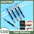 ❤❤❤Hot Sale JIAUTING Mini Dual Ended Makeup Brush Angle Eyebrow Eyeshadow Eyeliner Brush With Dust-proof Cover Contouring Eyes Blending Cosmetic Brushes. 