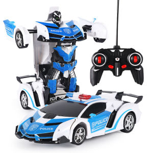 CEVENNESFE Autobots 2 In 1 Electric RC Car Transformation Robots Children Boys Toys Outdoor Remote Control Sports Deformation Car Robots Model Toy New Years gift