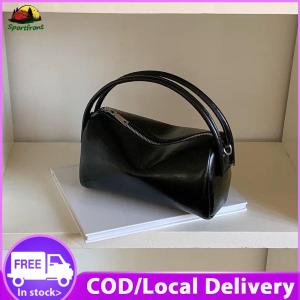 【Clearance Sale】 PU Leather Cylindrical Bag Adjustable Shoulder Strap Shoulder Bag Zipper Large Capacity for Women Dating Shopping Outing