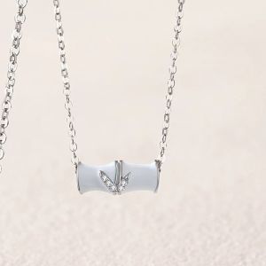 Kalung couple Sterling Bamboo kalung Pasangan Chinese style kalung fashion kalung