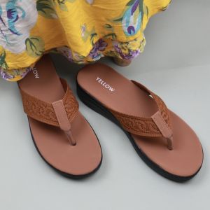 Sandal Wanita Jepit Webbing Rajut Sol Tebal Platform Tinggi 2cm - AR 01