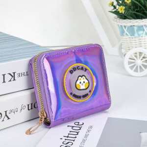 TB BAG #8108 FASHION PU LEATHER HOLOGRAPHIC FAUX SMALL WALLET WITH LOGO DETAIL FOR WOMEN