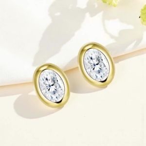 Moissanite Earrings Round D Color VVS1 Clarity 925 Sterling Silver Hypoallergenic Piercing Premium Jewelry Birthday Gifts Charms